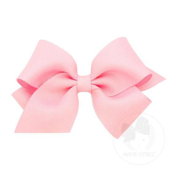 Wee Ones Small Classic Grosgrain Hair Bow - Lt Pink