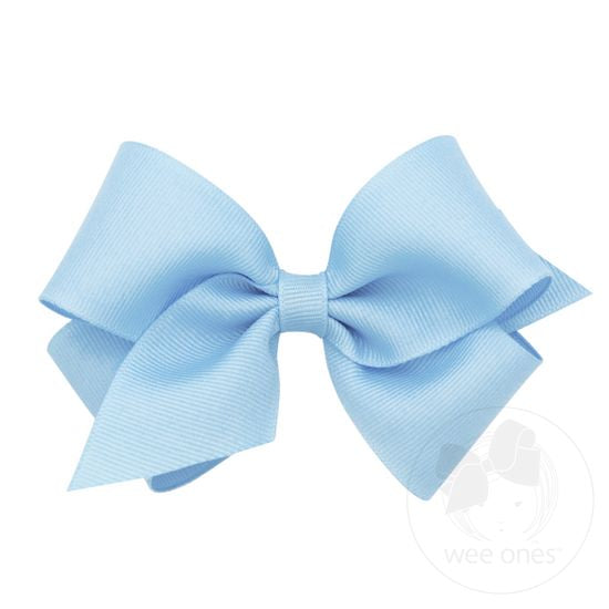 Wee Ones Small Classic Grosgrain Hair Bow - Millennium Blue