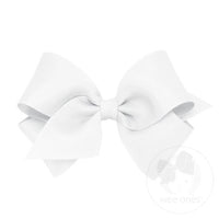 Wee Ones Small Classic Grosgrain Hair Bow - White