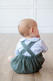 Winter Moss Bubble + Blue Peter Pan Onesie