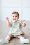 Aqua Floral Smocked Emmie Bubble
