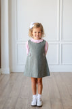 Winter Moss Jumper + Pink Scalloped Shirt