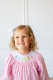 Rainbow Christmas Trees Smocked Helen Dress