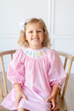 Rainbow Christmas Trees Smocked Helen Dress