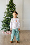 Santa Dogs Smocked Beau T-Shirt/Pants Set
