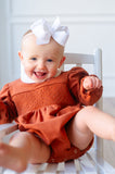 Golden Orange Smocked Pima Cotton Emma Bubble