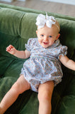Green Retro Bows Pima Cotton Emma Bubble
