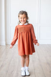 Golden Orange Smocked Pima Cotton Libby Dress