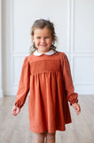 Golden Orange Smocked Pima Cotton Libby Dress