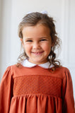 Golden Orange Smocked Pima Cotton Libby Dress