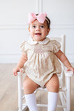 Pink Floral Smocked Emmie Bubble