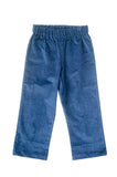 flat lay of navy blue corduroy pants for boys.