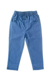 flat lay of navy twill pants for boys.