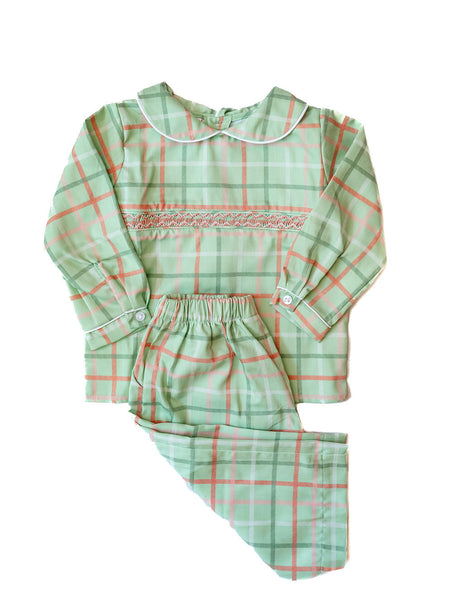 Christmas Plaid Smocked Samuel Shirt/Pants Set