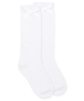 Jefferies Pointelle Bow Knee High Socks - white