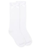 Jefferies Pointelle Bow Knee High Socks - white