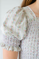 Women's Floral Ribbon Smocked Dress