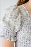 Women's Floral Ribbon Smocked Dress