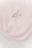 Pink Stork Receiving Blanket