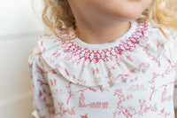 Winter Toile Smocked Top