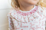 Winter Toile Smocked Top