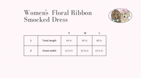 Women's Floral Ribbon Smocked Dress